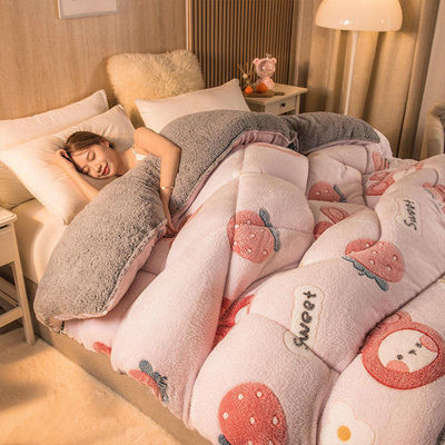 Verdickte Lammfleece Quilt Weiches Chemische Faser Quilt Bettwäsche Set mit individueller Größe
