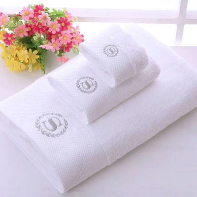 Custom Logo Hotel Handtuch Set Breitstreifen Korallen Samt 35*75cm 70*140cm Weich absorbierend