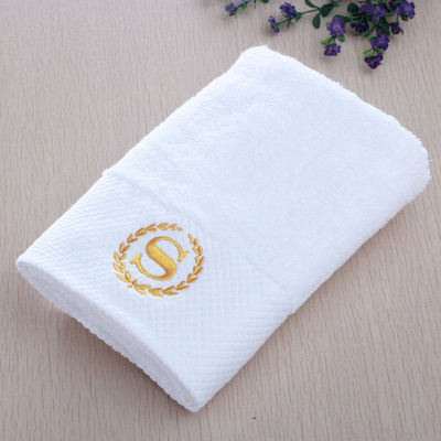 Custom Logo Hotel Handtuch Set Breitstreifen Korallen Samt 35*75cm 70*140cm Weich absorbierend