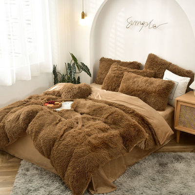 Handgefertigte rosa Bettwäsche Plush Quilt Set mit super weichen künstlichen Samt und Flussigen Cover