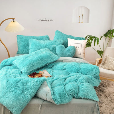 Handgefertigte rosa Bettwäsche Plush Quilt Set mit super weichen künstlichen Samt und Flussigen Cover