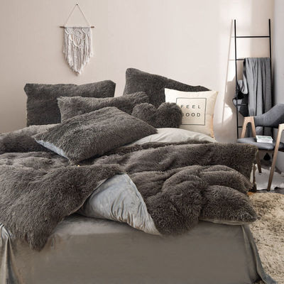 Handgefertigte rosa Bettwäsche Plush Quilt Set mit super weichen künstlichen Samt und Flussigen Cover