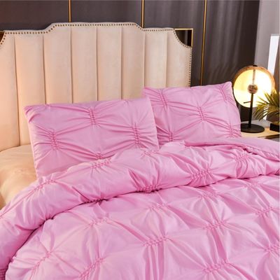 3 Stück Bettwäsche Set reine einfache Farbe Fern Flower Craft 100% Polyester Decke Deckel Set Kissenschutz
