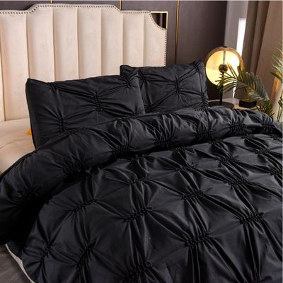3 Stück Bettwäsche Set reine einfache Farbe Fern Flower Craft 100% Polyester Decke Deckel Set Kissenschutz