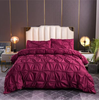 3 Stück Bettwäsche Set reine einfache Farbe Fern Flower Craft 100% Polyester Decke Deckel Set Kissenschutz