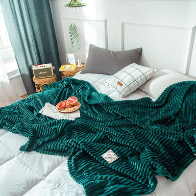 All-Season Green Coral Fleece Throw Blanket für Büro Schlafstühle Ja, maßgeschneiderte Farbe