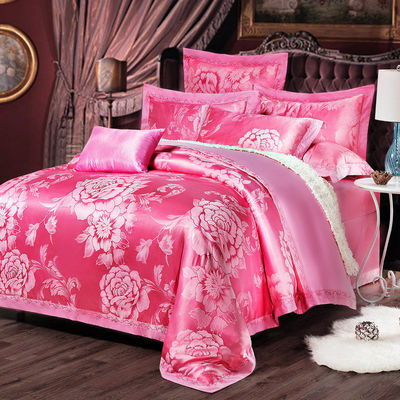 Baumwoll europäischer Stil Bettwäsche Set 3 4 6 7 Stück Satin-Blatt Kissenkoffer Decke Deckel