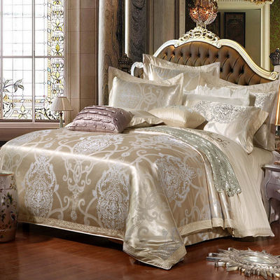 Baumwoll europäischer Stil Bettwäsche Set 3 4 6 7 Stück Satin-Blatt Kissenkoffer Decke Deckel