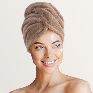 Home Custom Logo Mikrofiber Haartrocknung Handtuch Wrap Turban für schnelles Trocknen