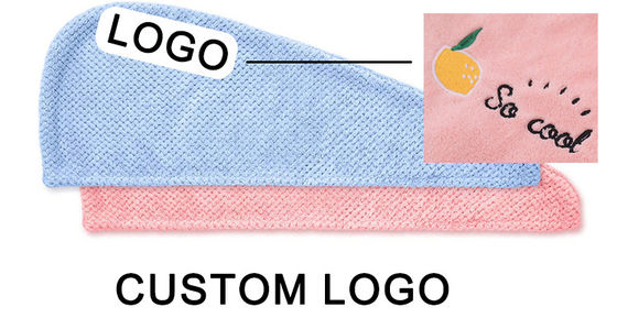 Home Custom Logo Mikrofiber Haartrocknung Handtuch Wrap Turban für schnelles Trocknen