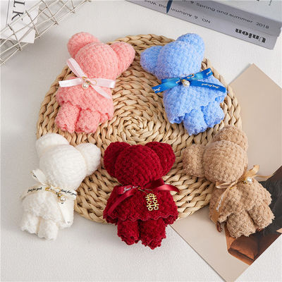 Viereckiger Teddybär Pluss Spielzeug gefülltes Handtuch Set für Kinderspielzeug Weihnachtsgeschenk