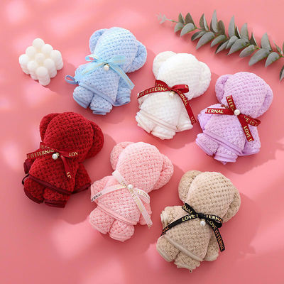 Viereckiger Teddybär Pluss Spielzeug gefülltes Handtuch Set für Kinderspielzeug Weihnachtsgeschenk