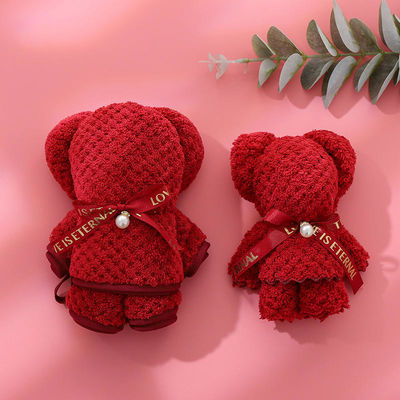 Viereckiger Teddybär Pluss Spielzeug gefülltes Handtuch Set für Kinderspielzeug Weihnachtsgeschenk