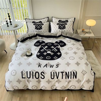 Grid Twin Size Bettdecke Bettwäsche Bettwäsche Set 4-in-1 Bürste Baumwolle Einweg