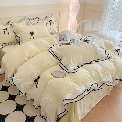 Solid Pattern King Size Designer Bettwäsche Sets Komfort Set für Zuhause und Schlafzimmer