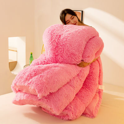 All-Season Verdickte Winterdecke mit Langhaar Mink Samt und 100% Polyester Wärme