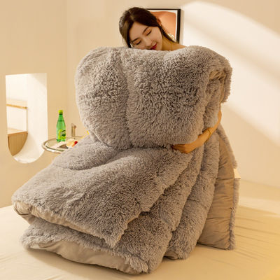 All-Season Verdickte Winterdecke mit Langhaar Mink Samt und 100% Polyester Wärme
