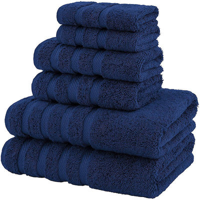 Hochabsorbierendes 6 Stückes 100% Baumwollhandtuch Set Luxus Dobby Border für Bad Dusche