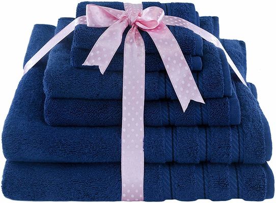 Hochabsorbierendes 6 Stückes 100% Baumwollhandtuch Set Luxus Dobby Border für Bad Dusche