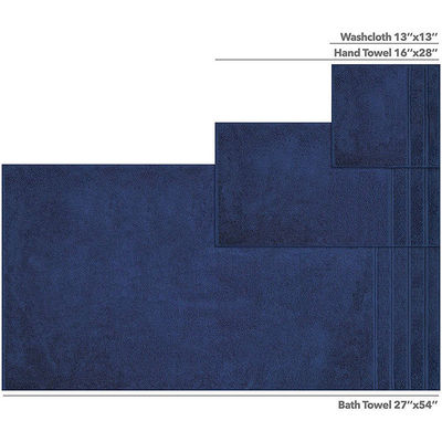 Hochabsorbierendes 6 Stückes 100% Baumwollhandtuch Set Luxus Dobby Border für Bad Dusche
