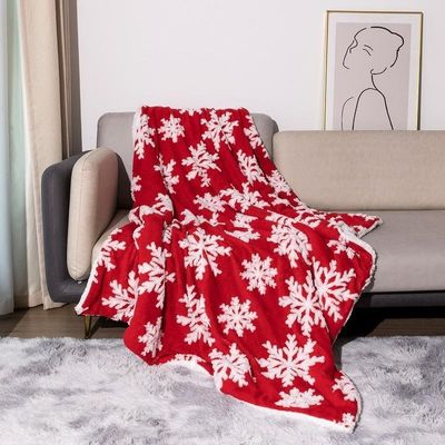 Doppelschicht dick gedruckte Decke Weihnachtsstil Korallenfleece Werfen Sherpa Plush Decke
