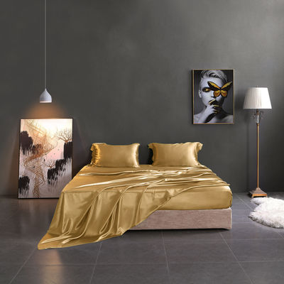 Reaktiver Druck Luxus-Seiden-Satinen-Bettwäsche Set Pure Mulberry 19 Momme Seide 4 Stück für Zuhause