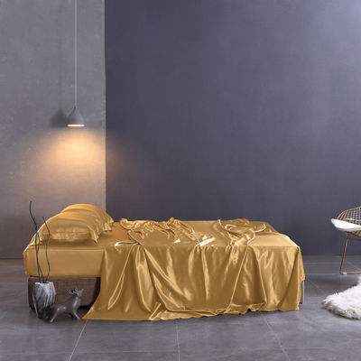 Reaktiver Druck Luxus-Seiden-Satinen-Bettwäsche Set Pure Mulberry 19 Momme Seide 4 Stück für Zuhause