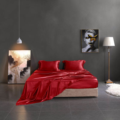 Reaktiver Druck Luxus-Seiden-Satinen-Bettwäsche Set Pure Mulberry 19 Momme Seide 4 Stück für Zuhause