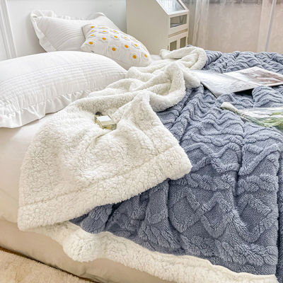 Einfache Art Polarfleece-Dekette doppelseitiges Lamm Kaschmir-Plaid für Winternächte