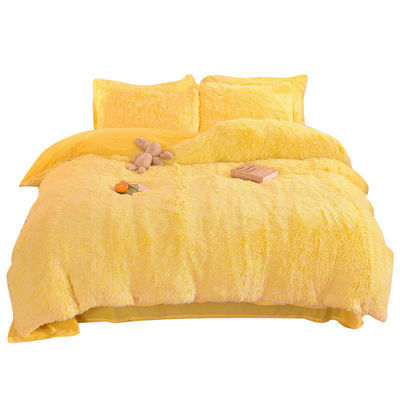 Regenbogen Farbe Falsches Pelz Samt Flauschig Plüssig Weiches Bettwäsche Set 4 Stück perfekt für Zuhause