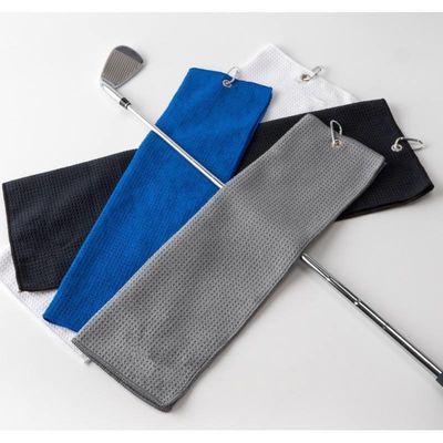 Mikrofaser All-Season Golf Ball Handtuch Custom Logo Waffel Golf Handtuch mit Grommet und Ho