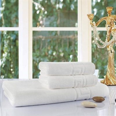 Comfort Hotel Luxus Jacquard Weiß Badetücher Set 100% Baumwolle Großes Strandhandtuch für OEM