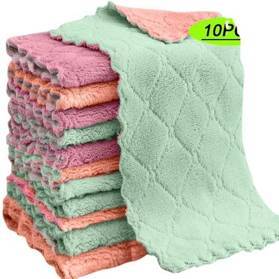 10 Stück Baumwollmischung Handtuch für die Haushaltsreinigung Absorptionsmittel und nicht klebendes Geschirr
