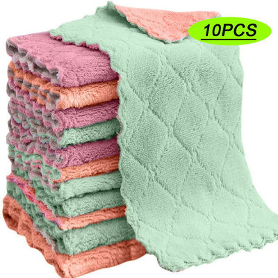 10 Stück Baumwollmischung Handtuch für die Haushaltsreinigung Absorptionsmittel und nicht klebendes Geschirr
