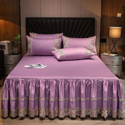 Schlafzimmer mit Stil und Komfort durch Bettröcke aus Polyester-Baumwollstoff