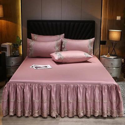 Schlafzimmer mit Stil und Komfort durch Bettröcke aus Polyester-Baumwollstoff
