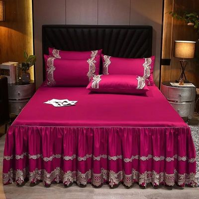Schlafzimmer mit Stil und Komfort durch Bettröcke aus Polyester-Baumwollstoff