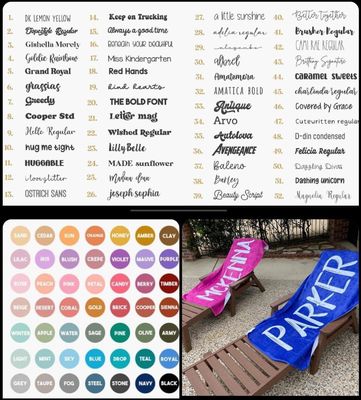 Personalisiertes Poolhandtuch Mikrofiber Strandhandtuch mit fettem Schriftart und benutzerdefiniertem Namen
