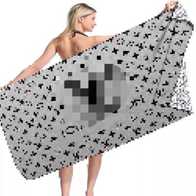 Probe schnell trockene Mikrofiber Luxus-Strandhandtuch mit benutzerdefiniertem Logo und Rechteckform