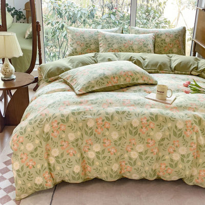 Komfortable Waschbaumwolle Doppelschicht Garne Quilt Cover Bettwäsche Set für 2,0m Bett
