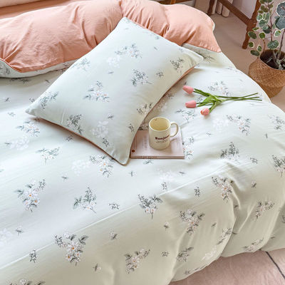 Komfortable Waschbaumwolle Doppelschicht Garne Quilt Cover Bettwäsche Set für 2,0m Bett