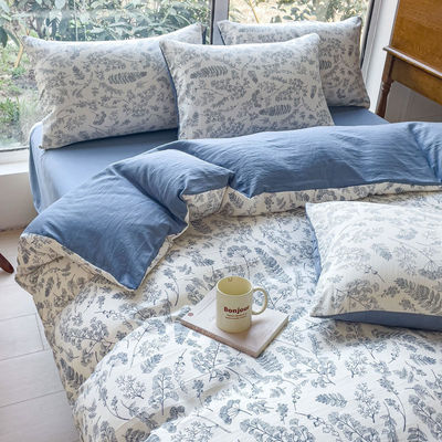 Komfortable Waschbaumwolle Doppelschicht Garne Quilt Cover Bettwäsche Set für 2,0m Bett
