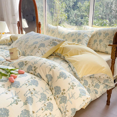 Komfortable Waschbaumwolle Doppelschicht Garne Quilt Cover Bettwäsche Set für 2,0m Bett