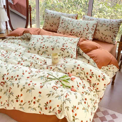 Komfortable Waschbaumwolle Doppelschicht Garne Quilt Cover Bettwäsche Set für 2,0m Bett