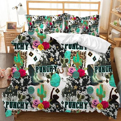 Personalisierte Sonnenblumen Leopard Druck Deckdecke Deckel Set für Nicht Einweg Bettwäsche