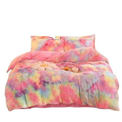 Flauschige Plüschtige Fälschung Fell Velvet Schäbig Königin King Größe Decke Cover Bettwäsche Set individuell