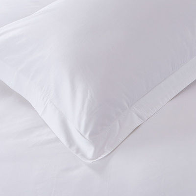 300TC Satin Weiß King Size Hotel Decke Deckel Flachblech Set mit Festmuster