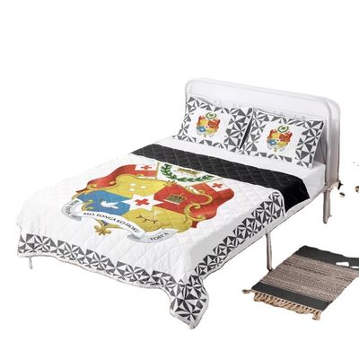 Polynesian Tribal Quilt Bettwäsche Set Rot Tonga Design Komfort mit Baumwollfüllung