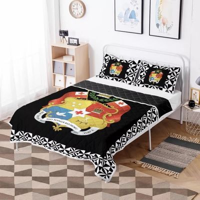 Polynesian Tribal Quilt Bettwäsche Set Rot Tonga Design Komfort mit Baumwollfüllung