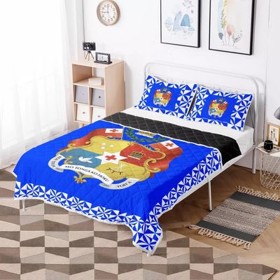 Polynesian Tribal Quilt Bettwäsche Set Rot Tonga Design Komfort mit Baumwollfüllung